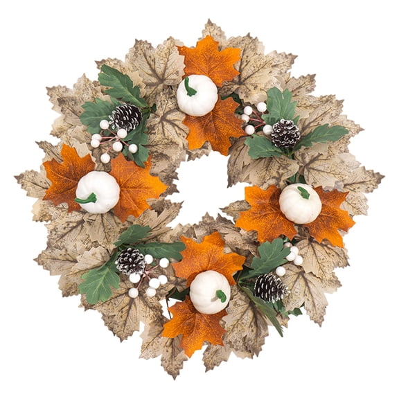 Fall Wreaths for Front Door, Farmhouse Autumn Wreath with Pumpkin Decorations, Fall Door Wreath Outdoor Indoor Thanksgiving Harvest Fall Decor