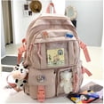 thumbnail image 2 of LHSHID Kawaii Backpack With cute plush pendant and Kawaii pins,Backpack Cute Kawaii Backpack for School, 2 of 5