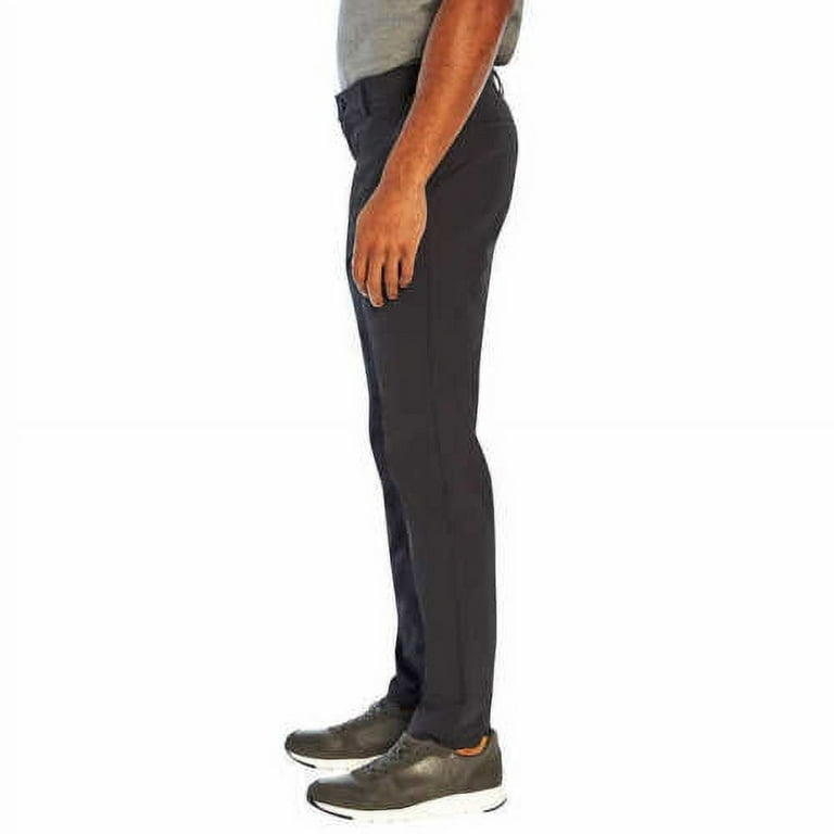 Banana Republic Men's Stretch Slim Fit Flat Front Pant, Black 30x30 