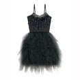 thumbnail image 2 of IBTOM CASTLE Kids Toddler Girls Princess Ballerina Dress Pageant Birthday Party Prom Wedding Formal Short Gown 3-4 Years Black, 2 of 8