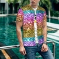 thumbnail image 6 of KLL Glitter Rainbow for Men's Baseball Shirts,Short Sleeve Casual Shirts Button Down Shirt for Men Beach Summer Wedding Shirt-4X-Large, 6 of 7