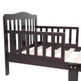 Ktaxon Baby Toddler Bed Solid Wood Bedroom Furniture with Safety Rails