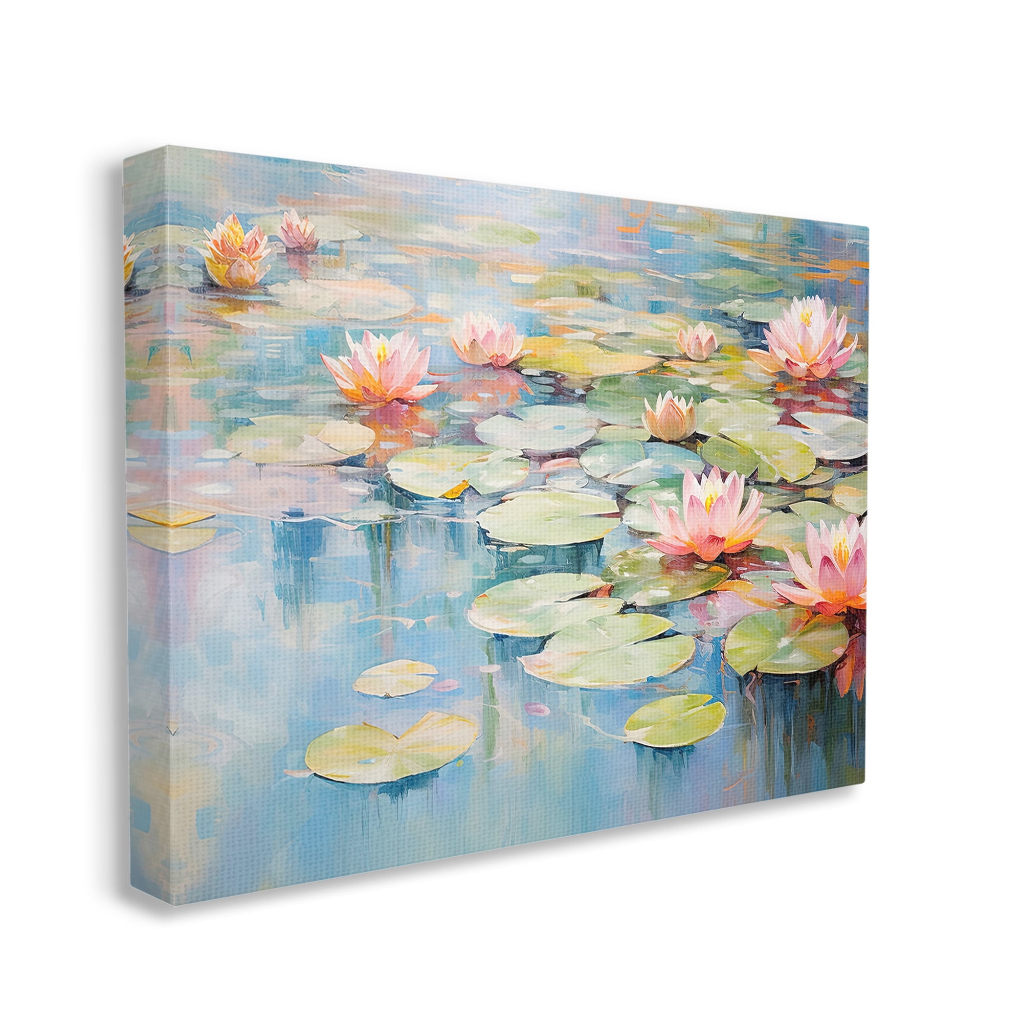 Stupell Industries Modern Lily Pad Painting Landscape Painting Gallery Wrapped Canvas Art Print Wall Art, 48 x 36