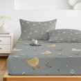 thumbnail image 6 of Twin XL Size Fitted Sheet Set - Cute Duck Daisy 2 Piece Bedding Sets 16" Deep Pocket Fitted Sheet with 1 Pillowcases, Summer Spring Floral Blue Brushed Microfiber Hotel Luxury Bed Sheets, 6 of 9