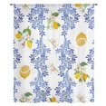 thumbnail image 2 of Summer Lemon Sheer Curtains 54 Inches Long, Navy Blue Spring Floral Botanical Light Filering Curtains, Breathable Simi Curtain Privacy Drapes for Kitchen Bathroom Nursery Small Window Treatment, 2 of 9