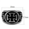 thumbnail image 4 of Anillo Color Plata Para Hombres de Acero Inoxidable Cruz Tallada en Onyx, 4 of 4