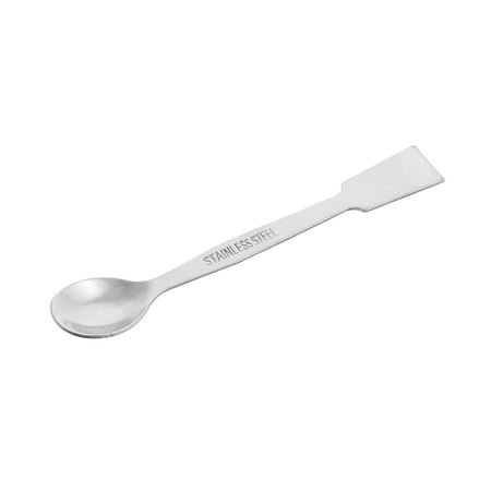 Spatula, 4.75" - Scoop & Flat End - Stainless Steel - Eisco Labs