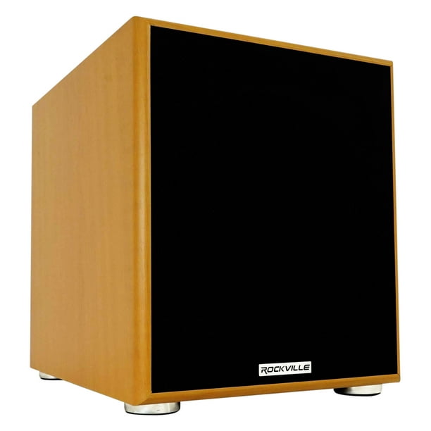 Rockville Rock Shaker 10" Inch Wood 600w Powered Home Theater Subwoofer