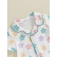 thumbnail image 5 of Biezeib Baby Rompers Pajamas Tractor/Flower Print Turn-Down Collar Short Sleeve Summer Sleepers Jumpsuit for Infan Boys Girls, 5 of 6