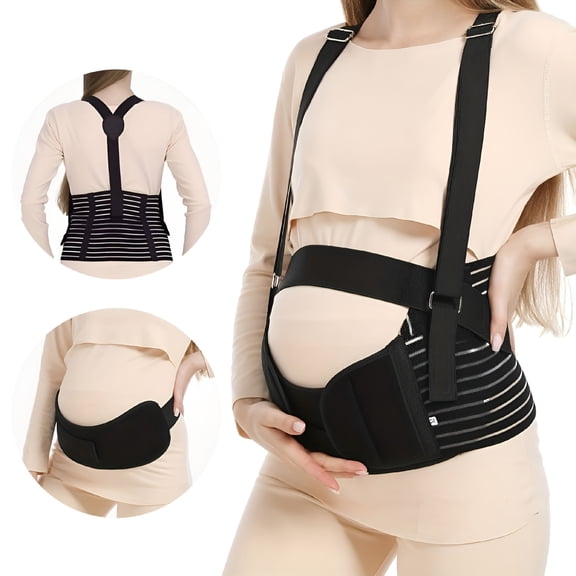 XIRQI with Shoulder Straps-Maternity Belly Support Belt, Pregnancy Belly Band Antepartum Abdominal Back Support- Ideal for Pregnant Women