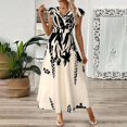 thumbnail image 5 of adaychics Maxi Floral Dress for Women Wrap V Neck Short Sleeve Flowy Summer Casual Long Dresses for Date Travel, 5 of 9