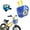 Blue DINO, variant on Mini-Factory Kid's Bike Basket and Bell 2pcs Play Set for Kid Girls, Cute Cartoon Unicorn Pattern Bicycle Handlebar Basket Plus Safe Cycling Ring Horn