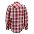 thumbnail image 2 of Mens Western Pearl Snap Button Down Casual Long Sleeve Plaid Cowboy Shirt (#27 Red/Light Blue, L), 2 of 3
