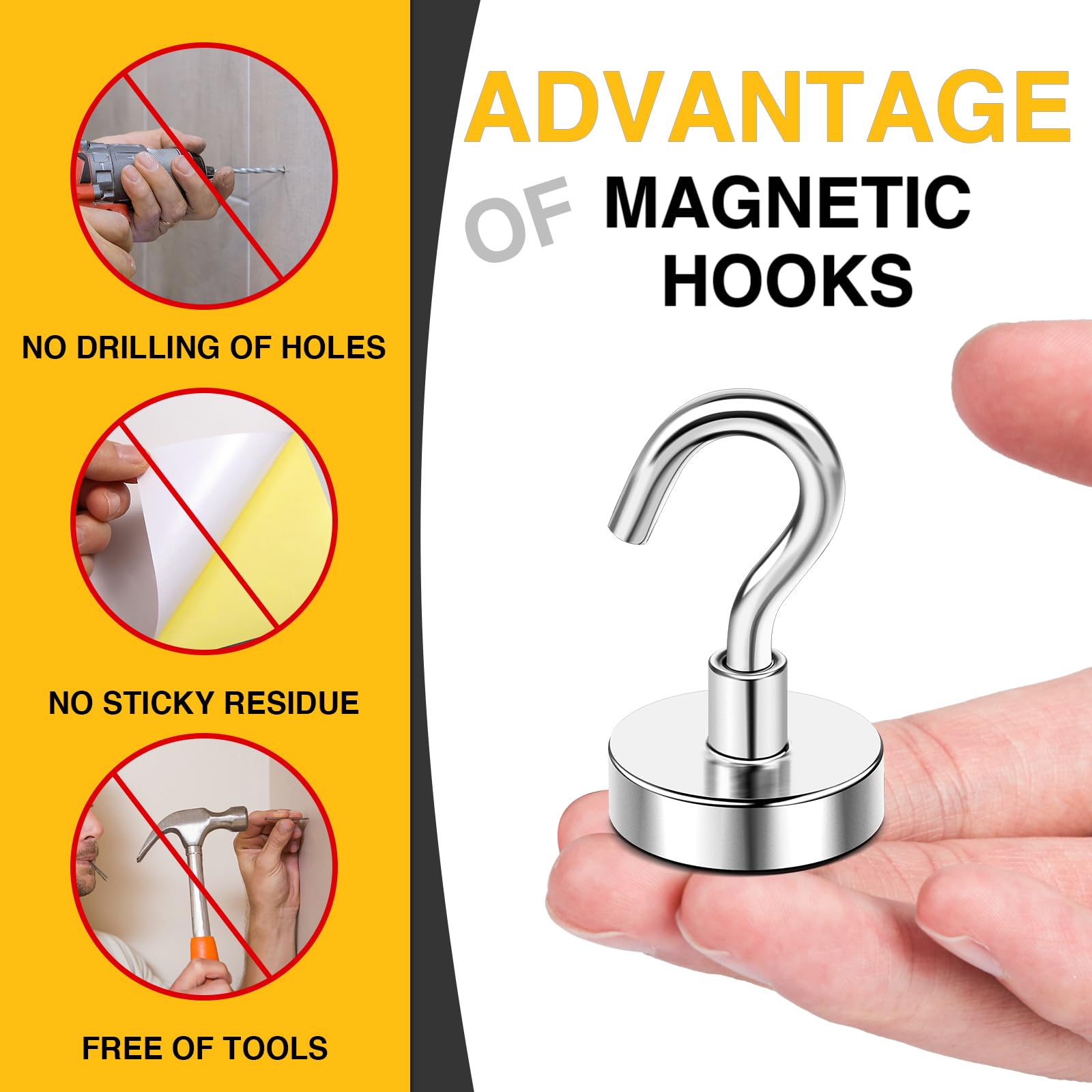 Naishier 10-Pack 50lb Magnetic Hooks photo 5
