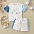 thumbnail image 2 of TAIAOJING Toddler Kids Color Blocking Graphic Print T-Shirt & Contrast Trim Shorts Outfits Sets Casual Playwear Two Piece Outfits Sets Boho 3-4Y, 2 of 7
