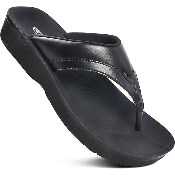 AEROTHOTIC Flip Flops for Women with Arch Support Plantar Fasciitis Orthopedic Cushioned Footbed Comfortable Non-Slip Sole with Padded Straps Dressy Casual Recovery Women Sandals