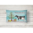 thumbnail image 2 of Carolines Treasures BB9189PW1216 Holstein Cow Christmas Canvas Fabric Decorative Pillow, Teal, 12H x16W, multicolor, 2 of 3