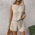 thumbnail image 2 of Misright Women's two-piece vacation sleeveless vest and shorts set, 2 of 9