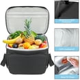 thumbnail image 4 of Bolsa de almuerzo con aislamiento térmico – Bolsa de almuerzo a prueba de fugas con correa de hombro ajustable, lonchera aislada para adultos (negro), 4 of 5