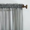 thumbnail image 2 of Mainstays Marjorie 1-Piece Sheer Voile Rod Pocket Curtain Panel, 59"x63", Grey, 2 of 7