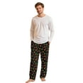 thumbnail image 5 of Conairie Christmas Pajama Pants for Men Wide Leg Funny Cute Print Lounge Pj Bottoms Pockets Casual Comfy Soft Sleep Pants Apparel Black L, 5 of 5