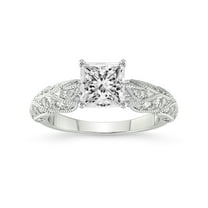 Princess Shape 5 Carat IGI Certified Lab Grown Diamond Ring | 14K White Gold |Vintage Willow Lab Diamond Engagement Ring | FG-VS1-VS2 Quality Friendly Diamonds