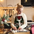 thumbnail image 5 of LHWEN Christmas Kitchen Cooking Aprons Black Red Plaid Adjustable Plaid Baking Grilling Apron Snowflake Deer Design Linen for Men Women Home Party Crafting 21.6.7 Inches Breathable, 5 of 5