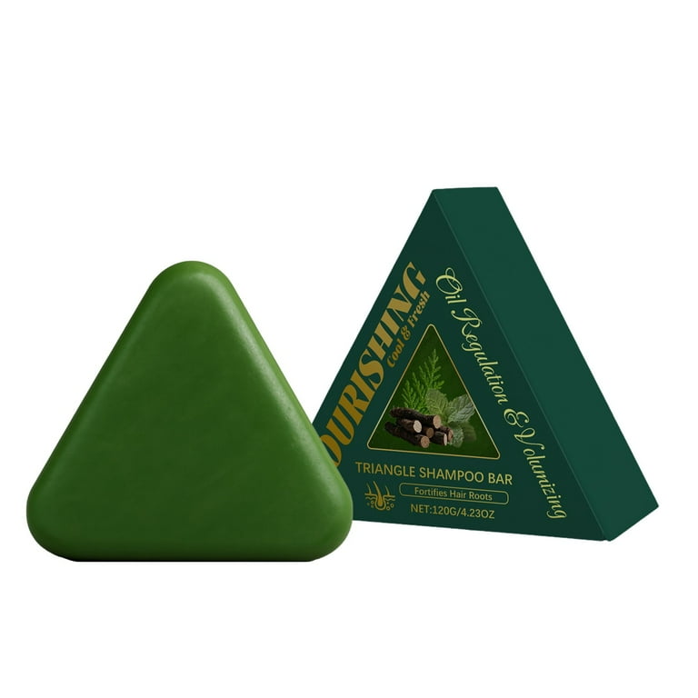 Shampoing Solide Nature Triangle Aux Herbes - Barre Naturelle Durable, Voyage, Pour Femmes Et Hommes