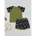 thumbnail image 4 of hirigin Little Boys Shorts Set, Round Neck Short Sleeve Dinosaur Printed Tops + Short Pants Two Pieces Outfit, 4 of 9