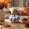 thumbnail image 7 of Vintage Floral Cloth Pumpkin Decoration, Soft Fabric Pumpkin Shelf Ornament, Modern Farmhouse Tabletop Pumpkin Decor for Home Party Display, 7 of 7