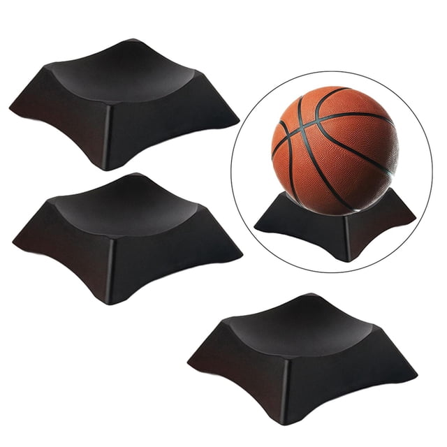 3x ABS Soporte de exhibición de Almacenamiento de fútbol Estante de almacenamiento Organizador Titular Base pequeña sala Decoración ejercicio para vo Soledad Soporte de bola