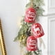thumbnail image 4 of Set de adornos de campanas de Navidad | Campanas de flocking de hierro rojo | Decoraciones para ventanas colgantes Decoración navideña | Pack de 2 | 21x10,5x16cm Detalles festivos para el hogar, 4 of 6