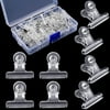 30 Pieces Push Pins Clips Bulldog Thumbtack Clips Plastic Push Pins with Clips for Cork Board Bulletin Boards and Photo Walls (Clear,30 mm)