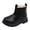 Black, variant on Krdevn Kids Chelsea Ankle Boots, Fleece Lined Warm Winter Boots, Water‑Resistant Leather Upper Side Zipper Non‑Slip Short Boots,Black