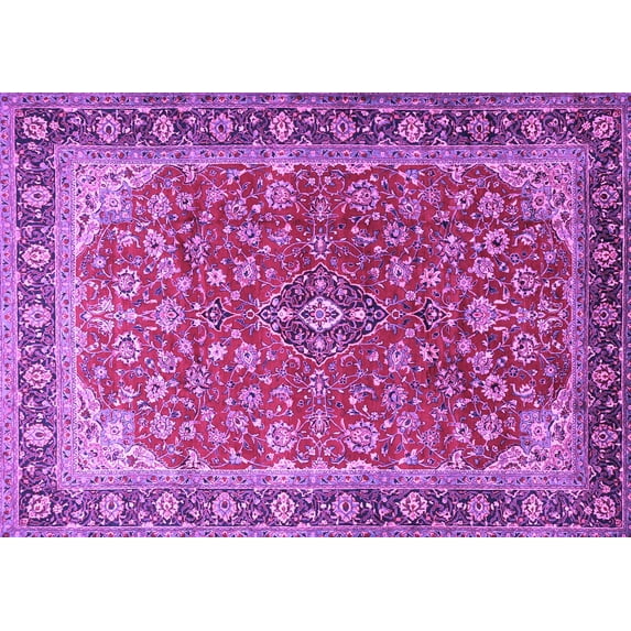 Ahgly Company Indoor Rectangle Medallion Purple Traditional Area Rugs, 4' x 6'