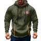 thumbnail image 1 of Sudadera con capucha para hombre, con estampado de bolsillo, media cremallera, cordón ajustable, informal, deportiva, de manga larga, blusa de poliéster, 1 of 5