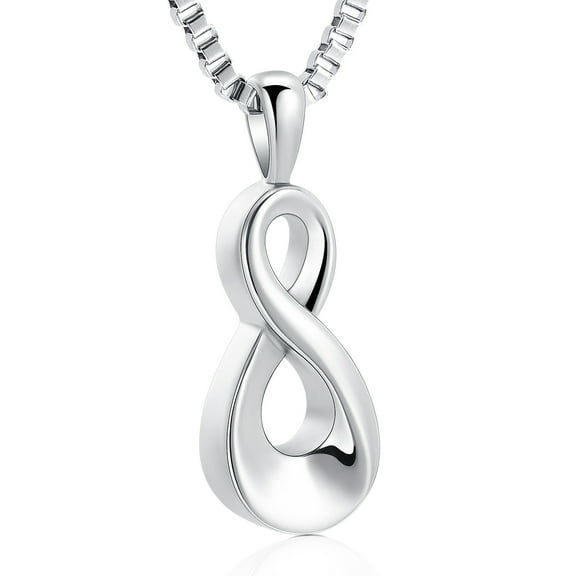 Infinity Urn Pendant Necklace for Ashes Holder Memorial Keepsake, Cremation Jewelry for Human/Pet