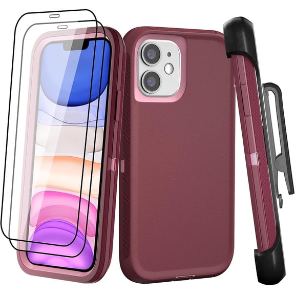 ANTHOUSE for iPhone 11 Case, with Built in Screen Protector Heavy Duty Drop Protection, Full Body Rugged Shockproof Dust Proof 3- Layer Tough Protective Phone Cover for Apple iPhone 11 (Red/Black)