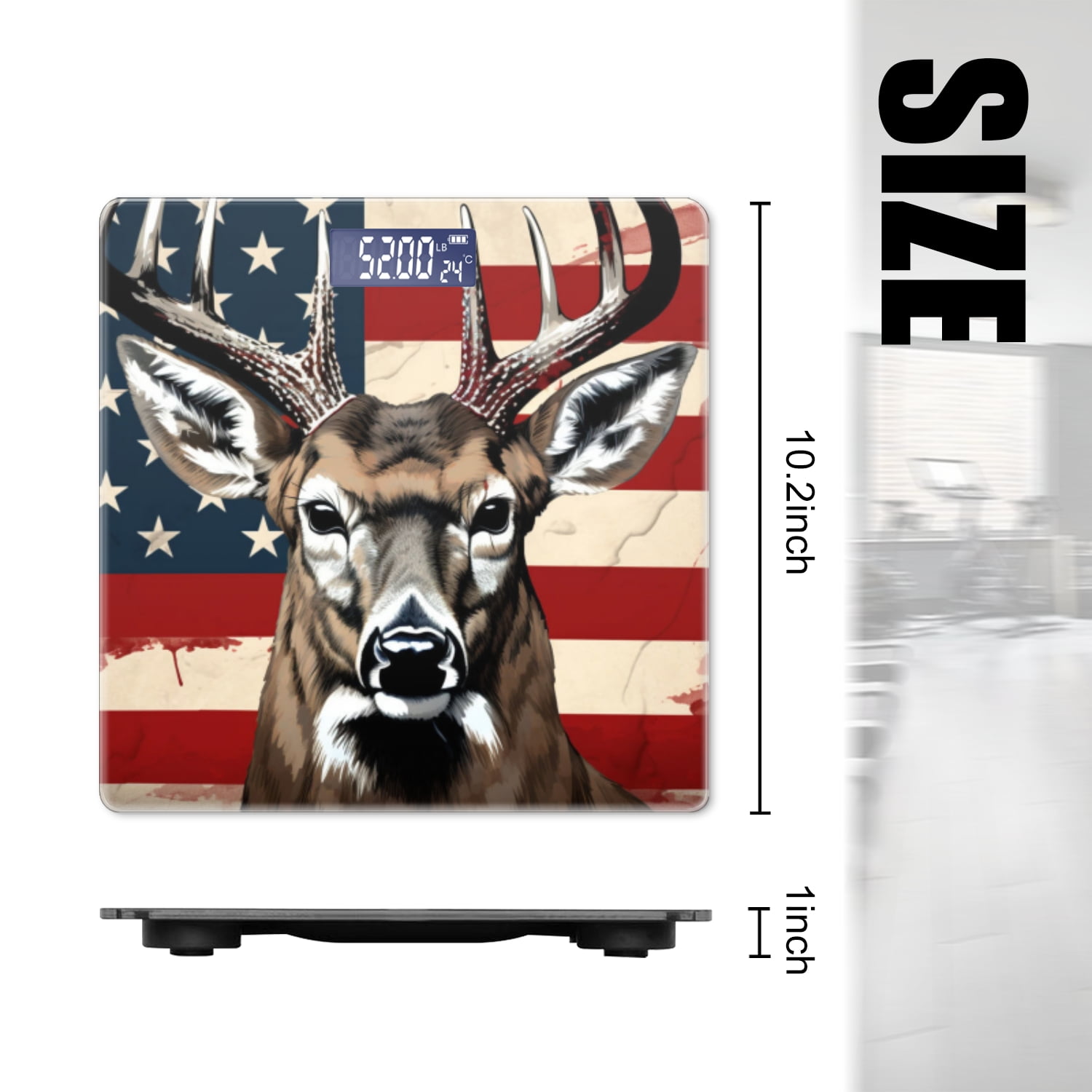 Bathroom Scale, Highly Accurate Digital Body Scale,Precisely Measures Weight up to 400 lbs-White-Tailed Deer With Humorous Expression