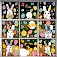 thumbnail image 1 of Decoración de ventana de Pascua, 9 calcomanías de ventana de Feliz Pascua, linda decoración festiva de huevo de conejito de Pascua, perfecta para suministros de fiesta (regalos), 1 of 5