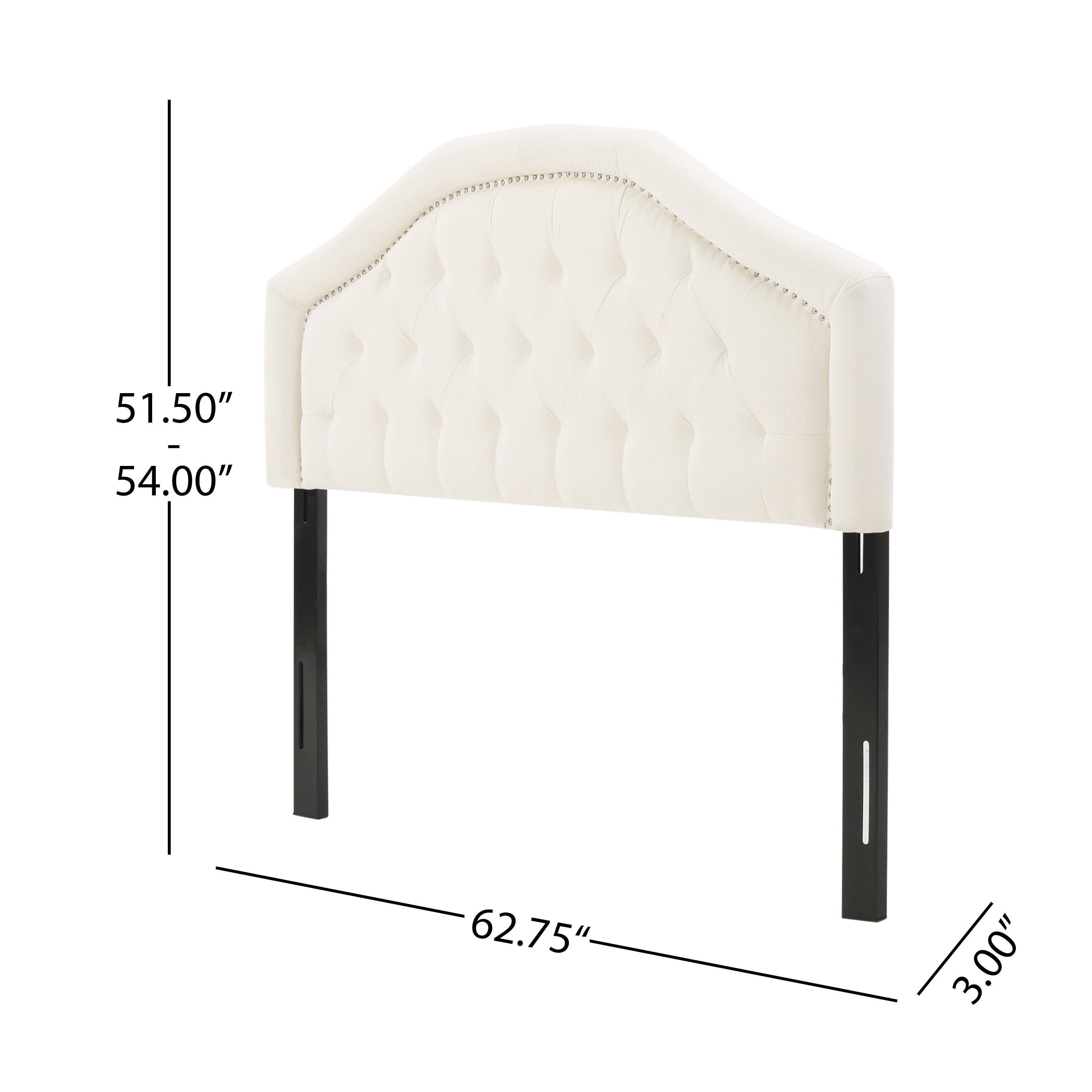 DUOSONG Queen&Full Sized Headboard Ivory Fabric Furniture Bedroom Furniture Beds, Frames & Bases