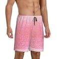 thumbnail image 2 of Wukai Sparkly Pink Glitter Men’s Short Pajama Pants With Pockets Soft Sleep Pj Shorts for Men-Large, 2 of 6