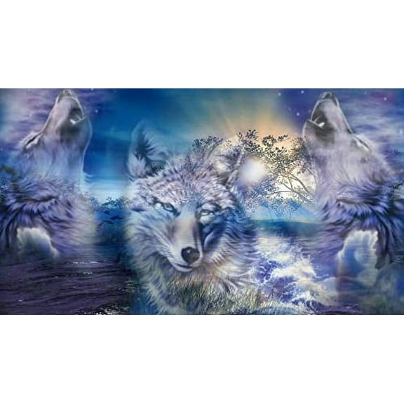 Whimsical Practicality's Fantasy Wolf Edible Cake Topper-1/4 Sheet