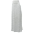 thumbnail image 2 of A2Y Women's Basic Foldable High Waist Floor Length Maxi Skirts Heather Grey XL, 2 of 5
