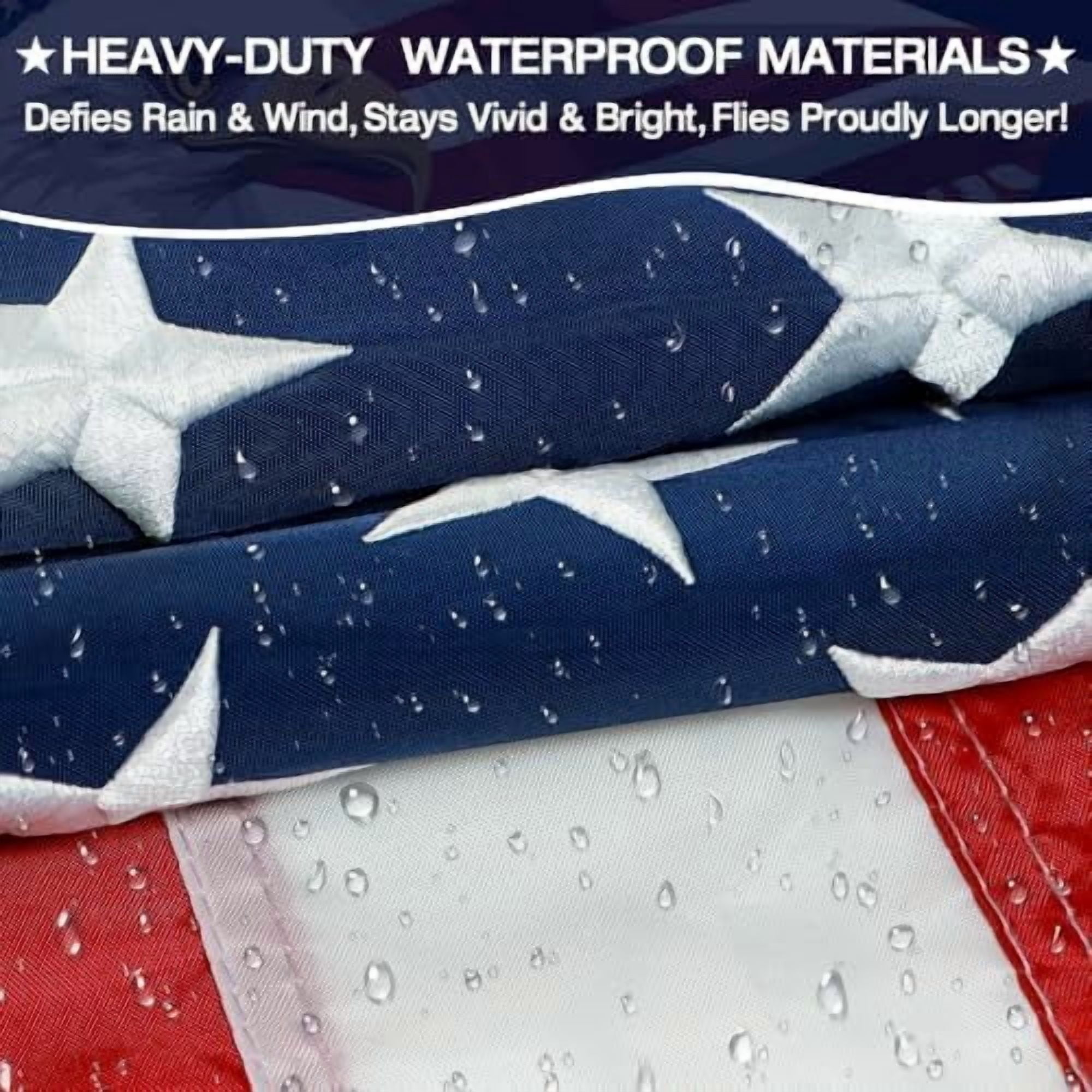 American Flag 3x5 FT American Flags for Outside | USA Flag 3 X 5 Heavy Duty Outdoor US Flags with Embroidered Stars, Sewn Stripes, Thick Spun Polyester Vivid Color UV & Fade Resistant, Brass Grommets
