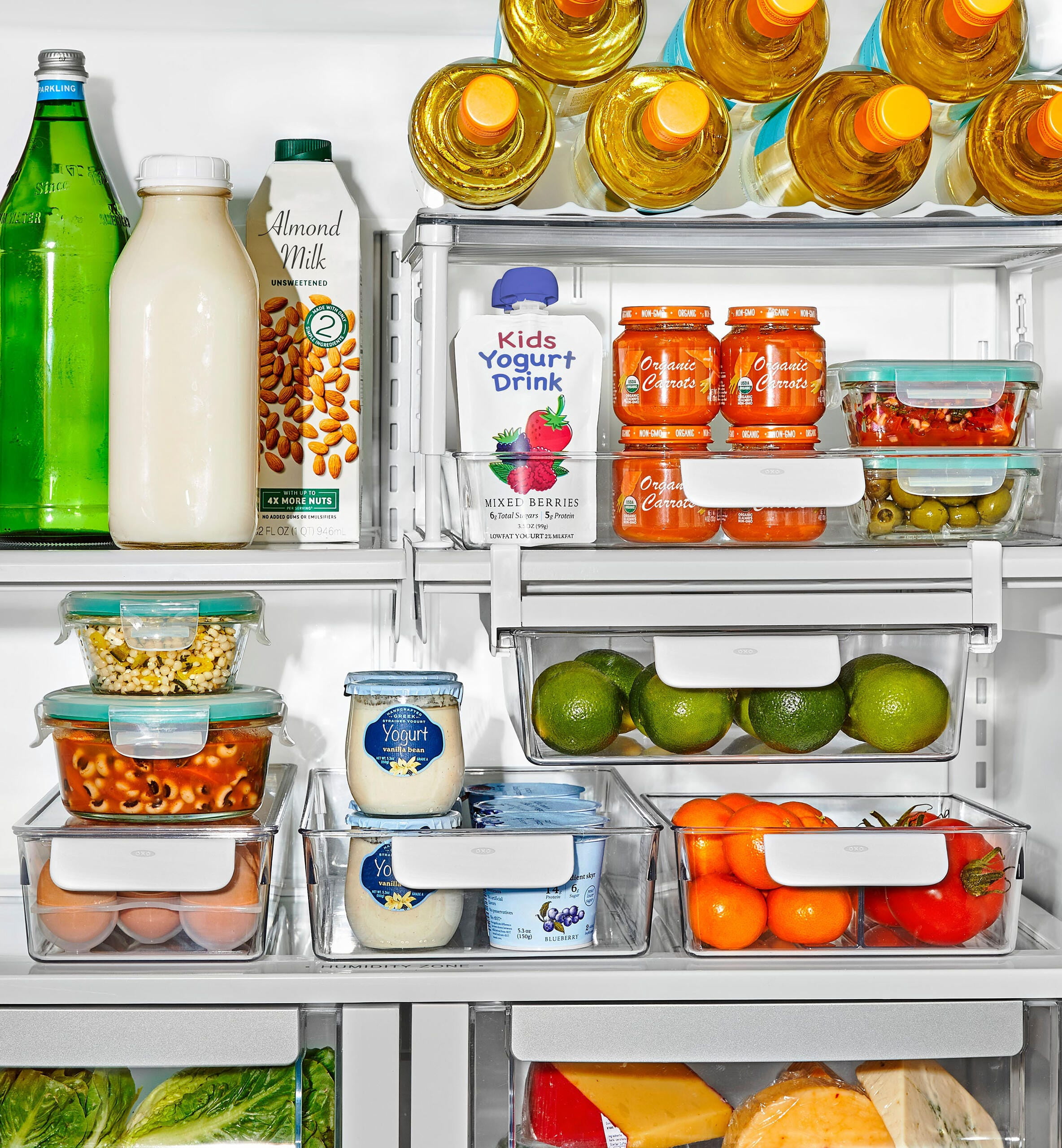 OXO Refrigerator Organizer Undershelf Drawer, 14-Inch Depth, Clear