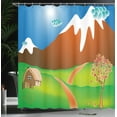 thumbnail image 4 of Ambesonne Landscape Shower Curtain, Cartoon Country Scene, 69"Wx84"L, Multicolor, 4 of 5