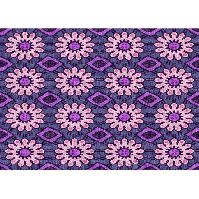 Ahgly Tapis Rectangulaire Lavable en Machine Intérieur Transitionnel Iris Violet, 2 Pieds x 4 Pieds