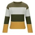 thumbnail image 6 of Plus Size Sweaters for Women S-5XL Color Block Striped Pullover Jumpers Long Sleeve Crew Neck Warm Cozy Tops (XL, Green), 6 of 6