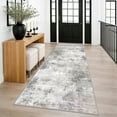 thumbnail image 3 of iOhouze Washable Runners 3x8 Abstract Runner Rug for Hallways Non Slip Long Runner Printed Faux Wool Entryway Runner Indoor Modern Abstract Floor Carpet Runner, Ash Grey/Beige, 3 of 9